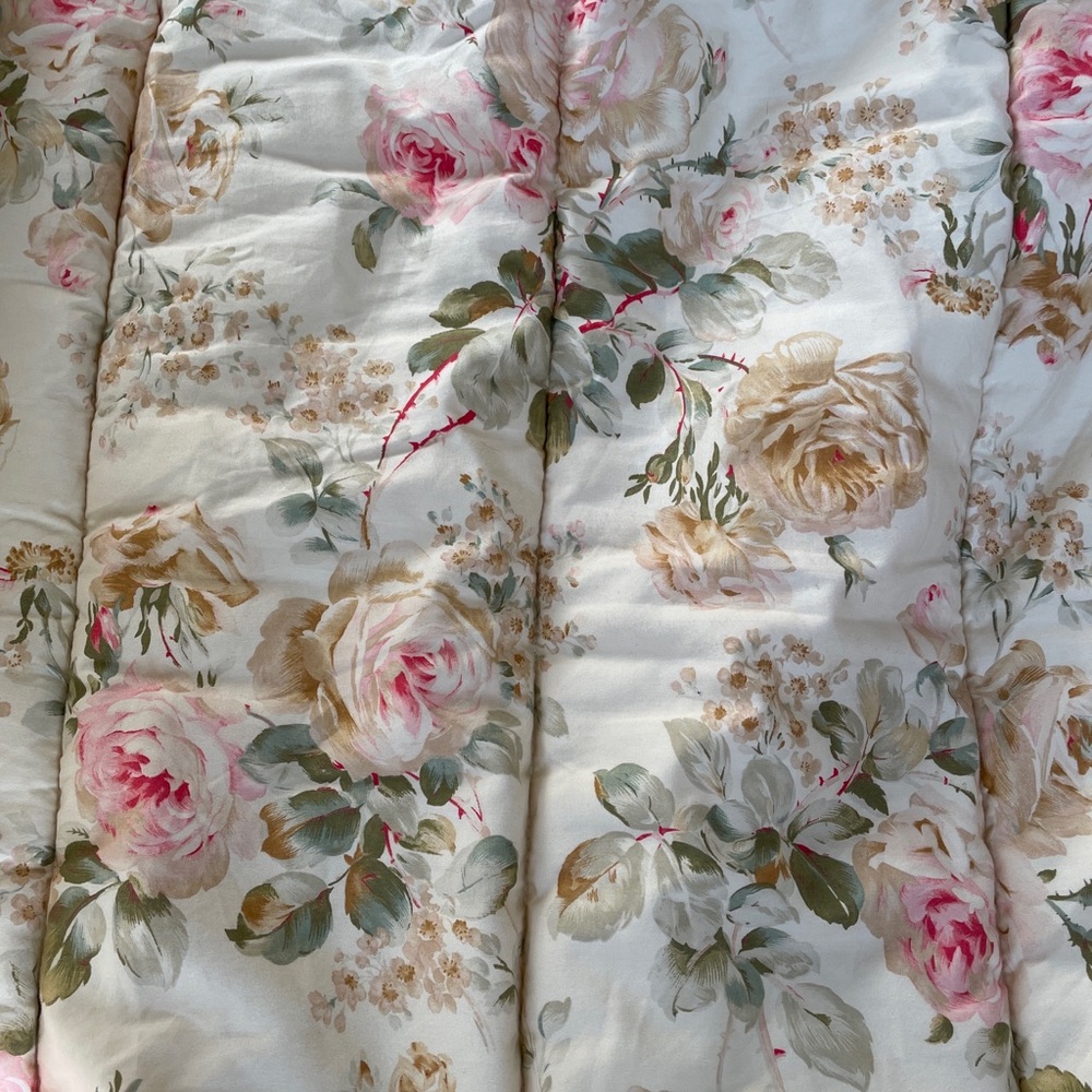 Ralph Lauren comforter queen full Woodstock Garden rose peony floral vtg rare